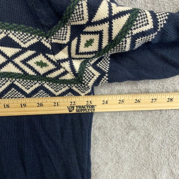NEW Weatherproof Vintage Men's XL Navy Holiday Sweater 100% Cotton Nordic 1/4Zip - Picture 4 of 8